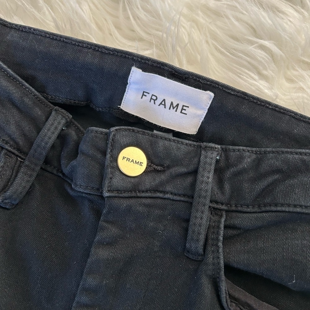 Frame One Flare High Rise Black Jeans - Picture 4 of 9